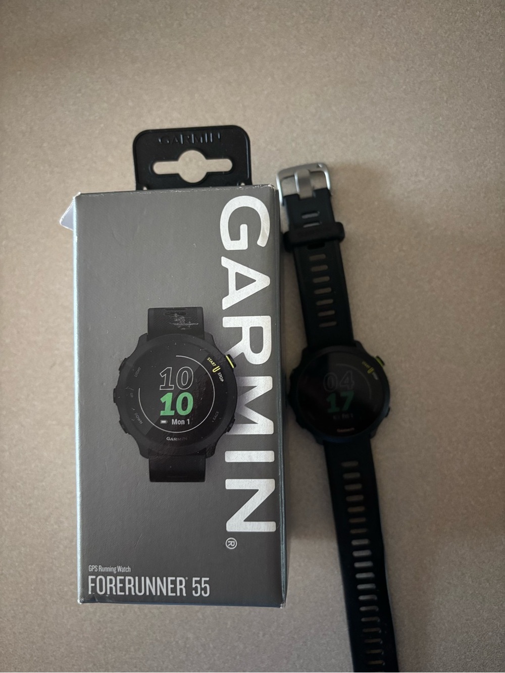 Garmin Forerunner 55 Sport Watch - Black with Green Accents